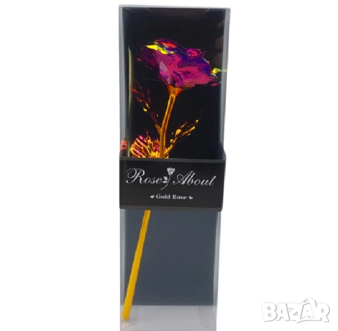 Светеща роза в подаръчна кутия, различни цветове, снимка 3 - Подаръци за жени - 52648625