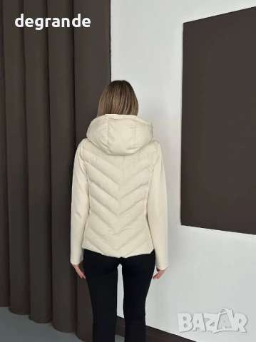 Дамско късо яке в Кафяво Черно и Бяло, снимка 4 - Якета - 53040201