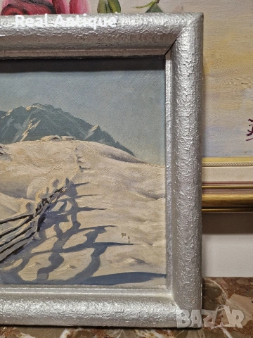 Стара страхотна антикварна картина авторска масло върху платно , снимка 6 - Антикварни и старинни предмети - 54224122