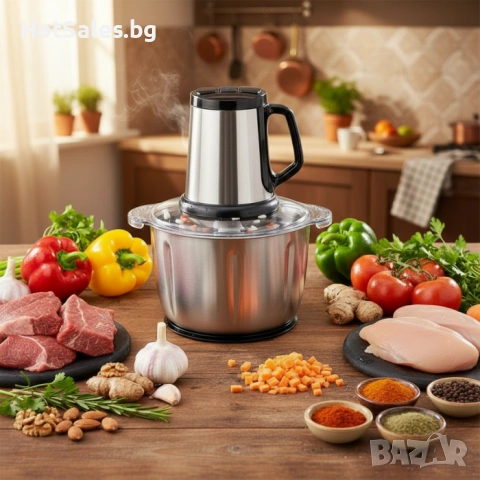 Кухненски чопър MAXTOP - 2000W, капацитет от 5 литра, снимка 2 - Чопъри и пасатори - 54028705