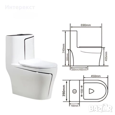 Керамичен тоалетен комплект за баня , снимка 7 - ВИК - 45892627