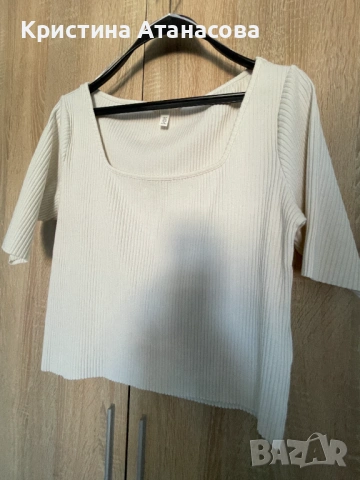 Блуза рипс с квадратно деколте, снимка 5 - Туники - 53056983