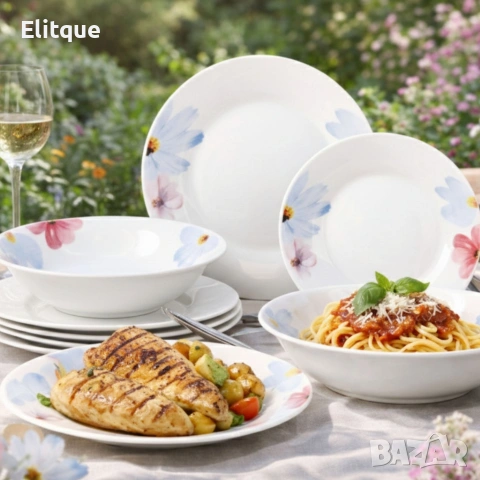 Комплект чинии 24 части с нежни цветя – Свежест и стил за всяка трапеза, снимка 9 - Други - 53269553