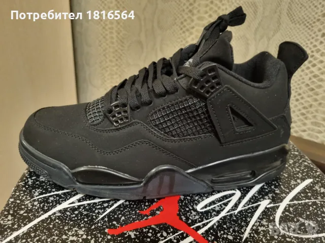 Air Jordan 4 Retro 'Black Cat’, снимка 1 - Кецове - 48459010