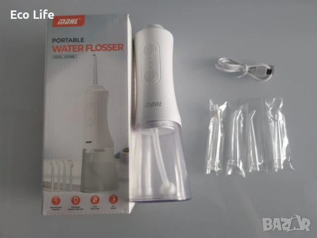 Орален иригатор (зъбен душ) с 4 почистващи глави, резервоар 300 мл, снимка 8 - Други - 44229814