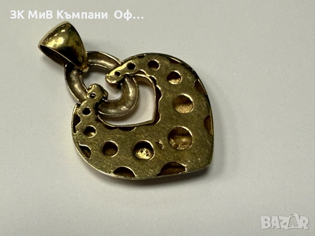 Златна висулка " BVLGARI " - 11.43 грама - 14к , снимка 2 - Колиета, медальони, синджири - 53728158