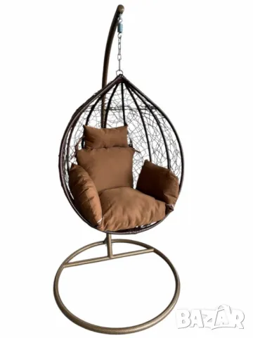 Градинска люлка от PVC ратан с метална конструкция, снимка 4 - Градински мебели, декорация  - 50204606
