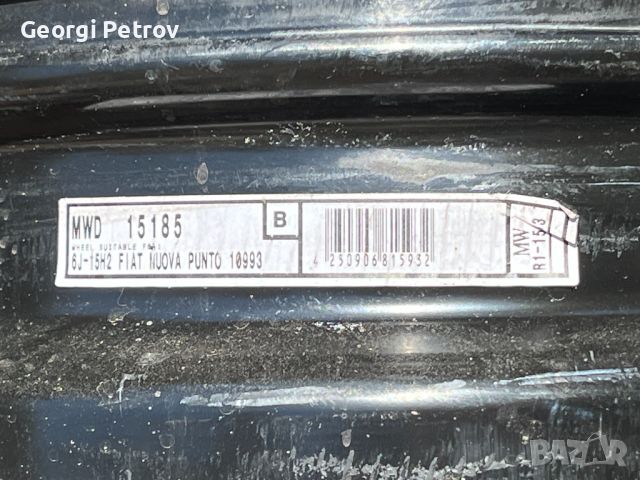 FIAT PUNTO-OPEL - Метални джатти 15" 6JX15   ET43, снимка 3 - Гуми и джанти - 46716227