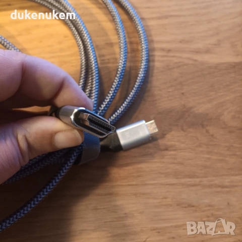 Mini HDMI към HDMI кабел 3 м – 4K 60Hz, найлонова оплетка, снимка 11 - Кабели и адаптери - 53333554