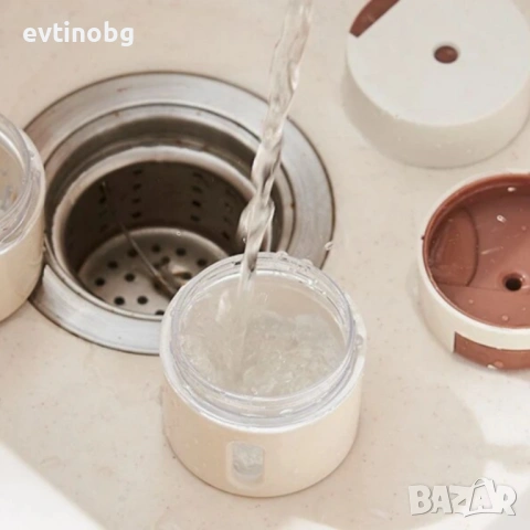 Магнитни стъклени буркани за подправки 6 броя – Стилен комплект за подредена кухня, снимка 6 - Аксесоари за кухня - 53872614
