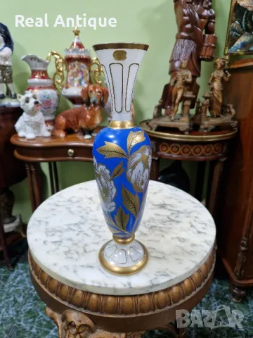 Чудесна рядка антикварна колекционерска ваза Бохемия , снимка 1