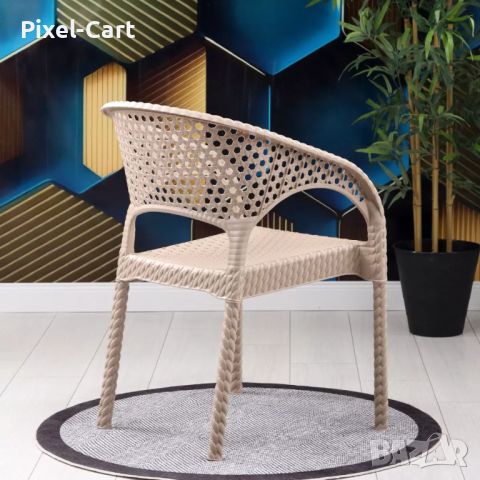 Градински комплект - маса и 2 стола в ратанов дизайн, снимка 3 - Маси - 46407948