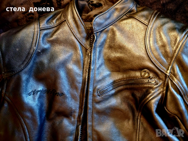 Дамско яке за мотор.Естествена дебела телешка кожа с протектори 