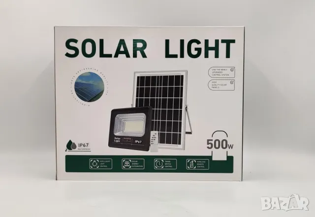 Лед лампа със соларен панел Solar Light 500W, снимка 4 - Соларни лампи - 49022776