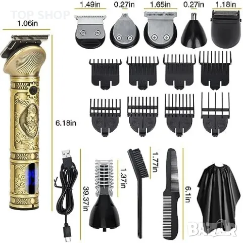 Нов безжичен комплект тример за брада коса Мъже Подарък, снимка 3 - Тримери - 49956885