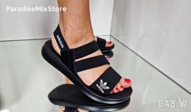 Дамски сандали Adidas Реплика ААА+ черно, снимка 6 - Сандали - 46115694