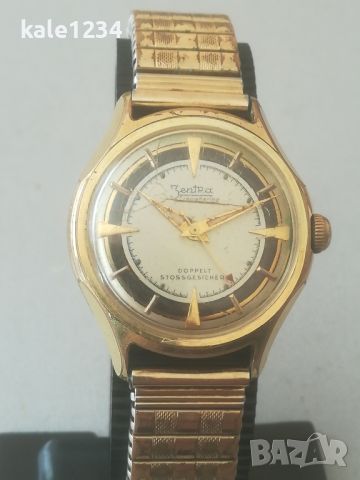 Часовник Zentra. Vintage watch. Germany. Gold plated. Duble. Цялостна позлата. Механичен , снимка 7 - Мъжки - 45842130