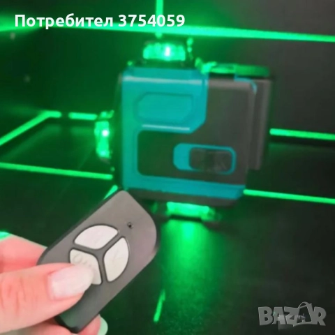 Самонивелиращ Лазерен Нивелир 4D с 16 Линии, Зелен Лазер, Тринога и Куфар, снимка 9 - Измервателни инструменти - 52363704