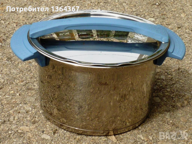 Отлична немска тенджера с метален капак FISSLER MAGIC BLUE,обем 6.7л., снимка 1