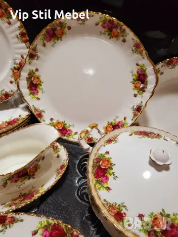 Сервиз за хранене Royal Albert,  Old County Rose , снимка 4 - Сервизи - 48952345