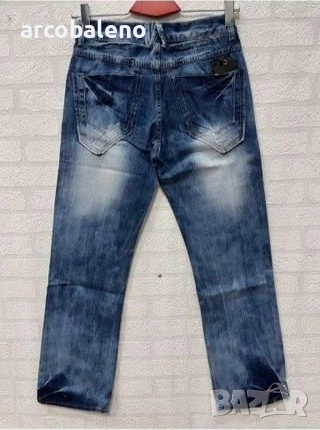 Мъжки дънки в син цвят с избелен ефект , снимка 4 - Дънки - 53688387