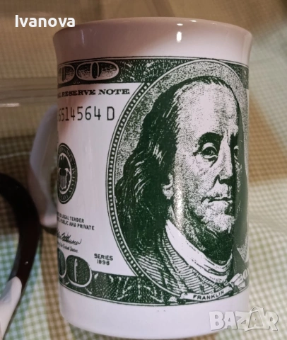 Чаша порцеланова със снимка 100 долара за чай, кафе, снимка 3 - Чаши - 53331637