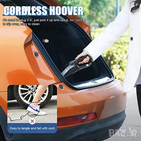 Нова Безжична Ръчна Прахосмукачка 120W За Дома и Кола, снимка 3 - Други стоки за дома - 49693742