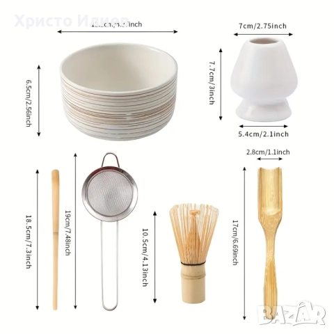 Сет за японски чай матча Matcha 6 броя комплект, снимка 5 - Други стоки за дома - 51444716