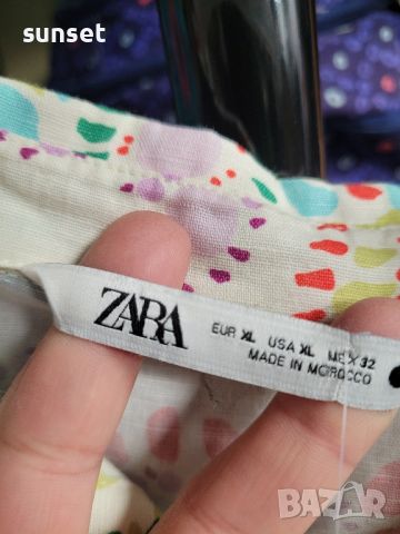 ZARA цветна ленена риза- XL  размер, снимка 6 - Ризи - 45430033