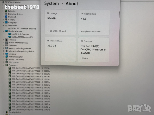 4K Touch Dell Precision 5560`i7-11850H/32GB RAM/1TB SSD/Nvidia T1200/Бат 10ч, снимка 9 - Лаптопи за работа - 52079635