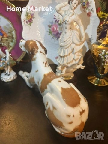 Lomonosov USSR Circa  1950 porcelain English Pointer dog - изящен и огромен сетер, снимка 9 - Антикварни и старинни предмети - 52791333