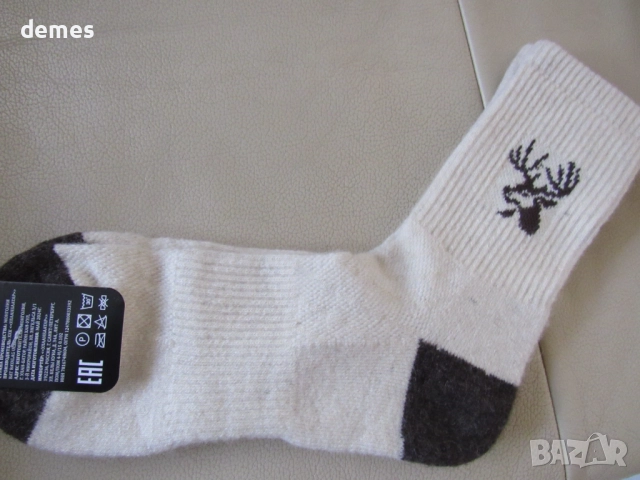 Машинно плетени чорапи от органична 100 % вълна размер 37-39, снимка 2 - Мъжки чорапи - 52355482