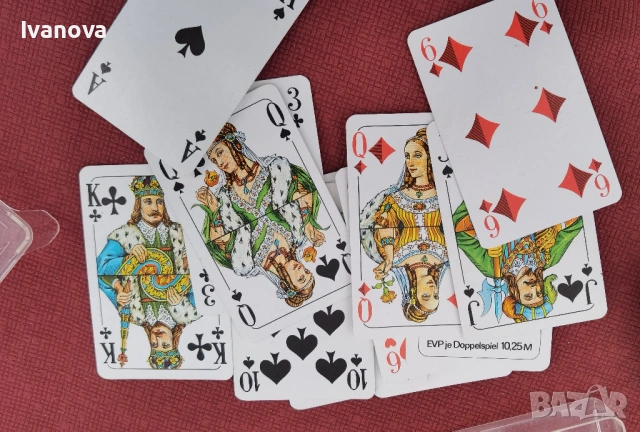 Ретро карти за белот, покер и др COEUR ГДР, снимка 2 - Карти за игра - 53619521