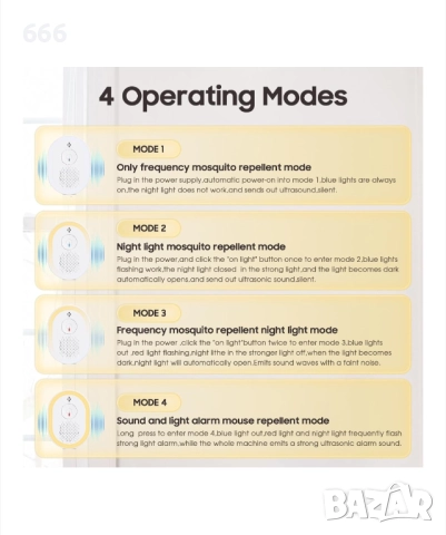Ултразвуков уред за вредители Aparatoo, пакет от 6 броя, снимка 2 - Друга електроника - 52887851