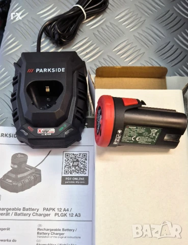  Комплект батерия и зарядно устройство PARKSIDE 12v PLGK 12 A3, снимка 2 - Други инструменти - 51329877