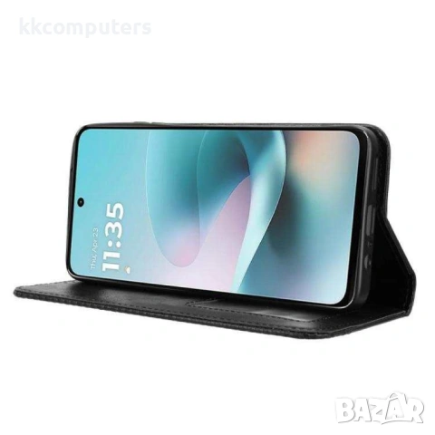 Ретро кожен калъф с Магнитен Клип за Motorola Moto G67 Power 5G / G57 Power 5G - PU Кожа, Държач, Сл, снимка 7 - Калъфи, кейсове - 53354673