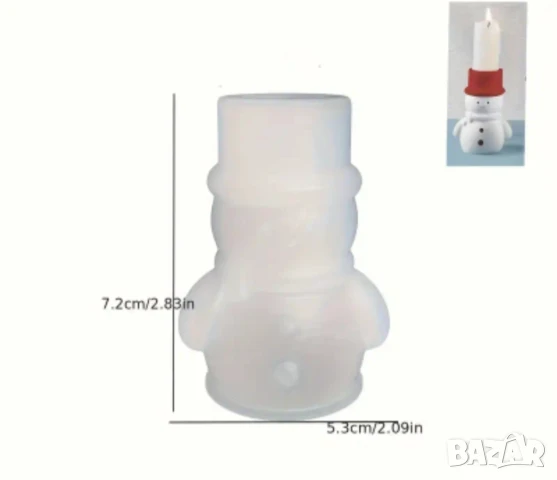 Молдове снежен човек, камбанка и елен за свещници , снимка 8 - Форми - 50741924