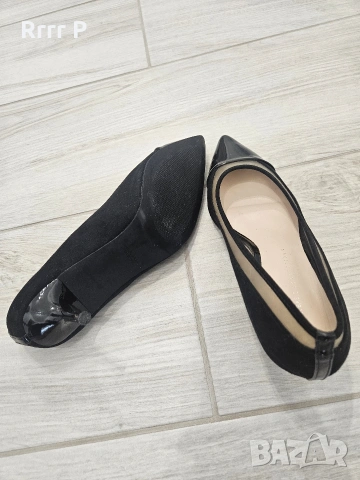 Дамски черни елегантни обувки с нисък ток Zara, снимка 5 - Дамски обувки на ток - 53746575