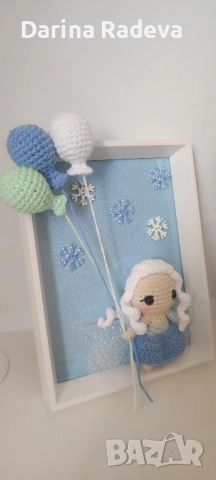 Рамка с Елза амигуруми , снимка 4 - Други - 52308982