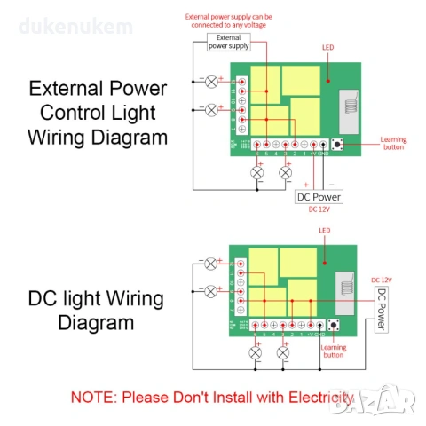 Безжичен RF релеен модул 433MHz – 4 канала, DC 12V, с 4 дистанционни, снимка 8 - Друга електроника - 53382337