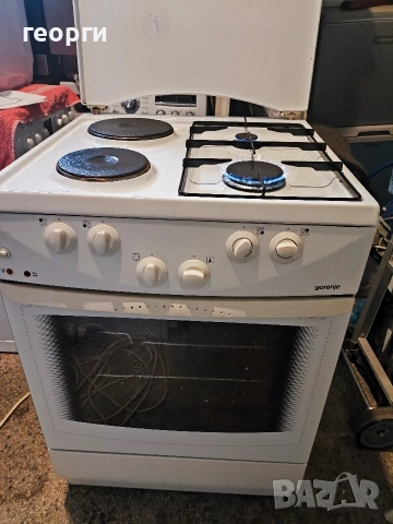 Комбинирана готварска печка Gorenje (ток + газ) 60 см. 