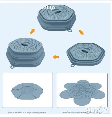Многофункционален силиконов капак с подложка против пръски за микровълнова фурна, снимка 3 - Други - 46689626