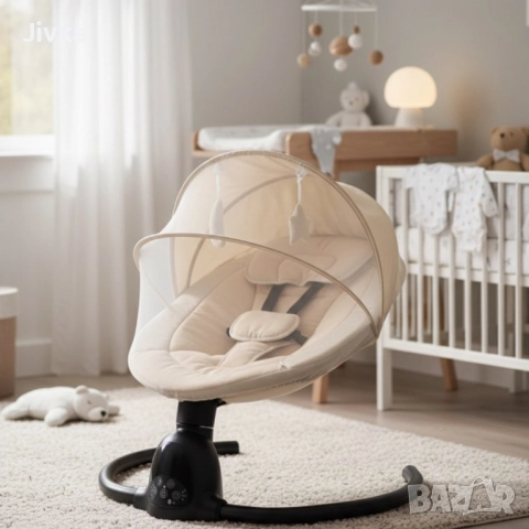 Интелигентен бебешки шезлонг с Bluetooth, дистанционно управление и автоматично люлеене, снимка 2 - Детски люлки - 52423722