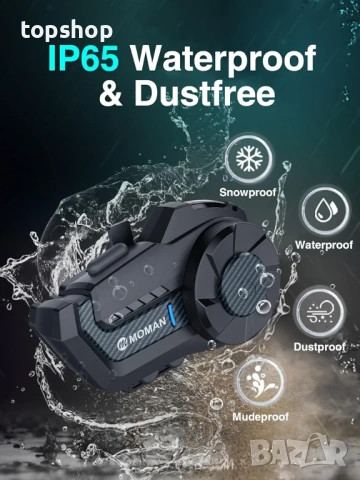 Bluetooth Интерком за Мото Каска MOMAN H2 Чисто нов запечатан, снимка 7 - Аксесоари и консумативи - 53204995