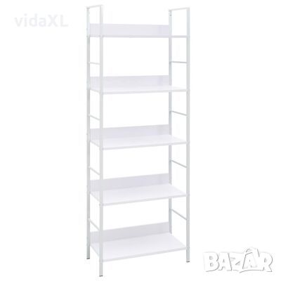 vidaXL Библиотека с 5 рафта, бяла, 60x27,6x158,5 см, инженерно дърво（SKU:288228, снимка 1 - Други - 46295396