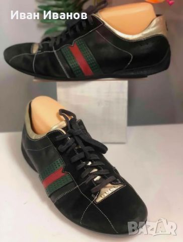 Мъжки обувки / маратонки GUCCI Classic Red & Green Stripes Leather , снимка 1 - Спортно елегантни обувки - 46146721