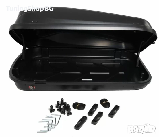 Автобокс Junior Easy 132x78x36cm с 85 mm крепежи, с ключ, 320 литра,черен гланц, снимка 2 - Аксесоари и консумативи - 53338365