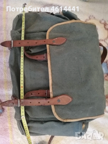  ЛОВНА ЧАНТА раница  40х50 см БРЕЗЕНТ ПОЧТИ НОВА