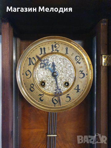 Немски античен стенен часовник Gustav Becker от 1900г. Напълно автентичен. Месингов циферблат. В пер, снимка 4 - Стенни часовници - 44026891