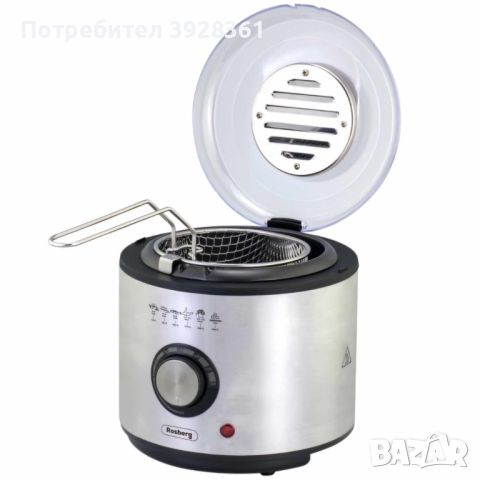 Фритюрник Rosberg R51980U, 950W, 1л., фиксиран съд, S/S, снимка 3 - Фритюрници - 45765888